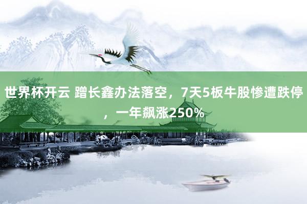 世界杯开云 蹭长鑫办法落空，7天5板牛股惨遭跌停，一年飙涨250%