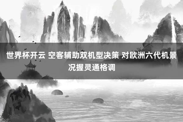 世界杯开云 空客辅助双机型决策 对欧洲六代机景况握灵通格调