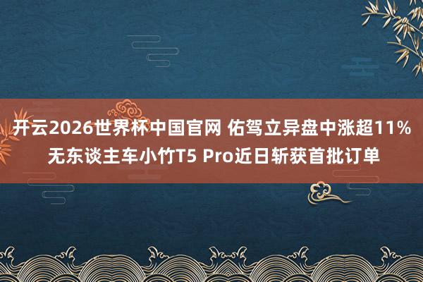开云2026世界杯中国官网 佑驾立异盘中涨超11% 无东谈主车小竹T5 Pro近日斩获首批订单