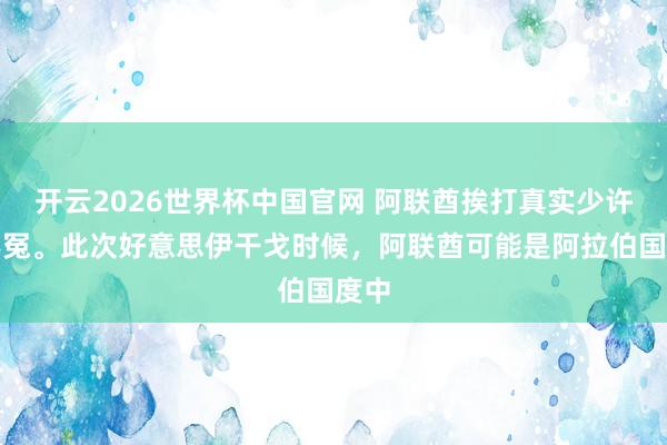 开云2026世界杯中国官网 阿联酋挨打真实少许也不冤。此次好意思伊干戈时候，阿联酋可能是阿拉伯国度中