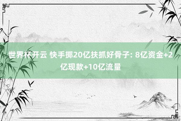 世界杯开云 快手掷20亿扶抓好骨子: 8亿资金+2亿现款+10亿流量