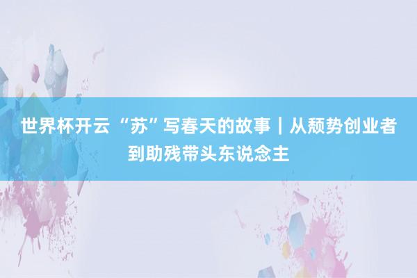 世界杯开云 “苏”写春天的故事｜从颓势创业者到助残带头东说念主