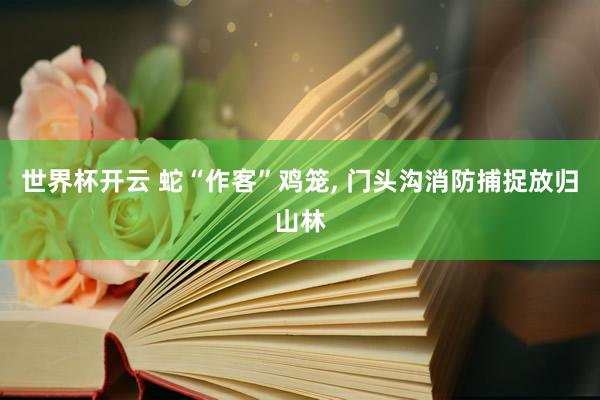 世界杯开云 蛇“作客”鸡笼， 门头沟消防捕捉放归山林