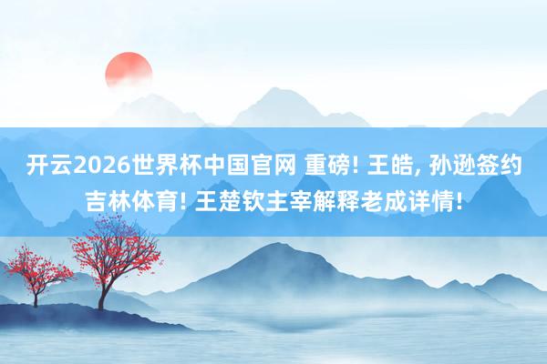 开云2026世界杯中国官网 重磅! 王皓， 孙逊签约吉林体育! 王楚钦主宰解释老成详情!