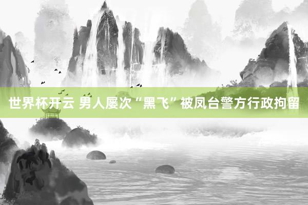 世界杯开云 男人屡次“黑飞”被凤台警方行政拘留