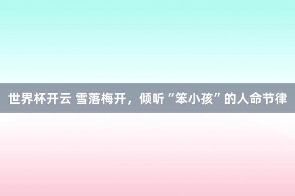 世界杯开云 雪落梅开，倾听“笨小孩”的人命节律