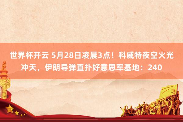世界杯开云 5月28日凌晨3点！科威特夜空火光冲天，伊朗导弹直扑好意思军基地：240