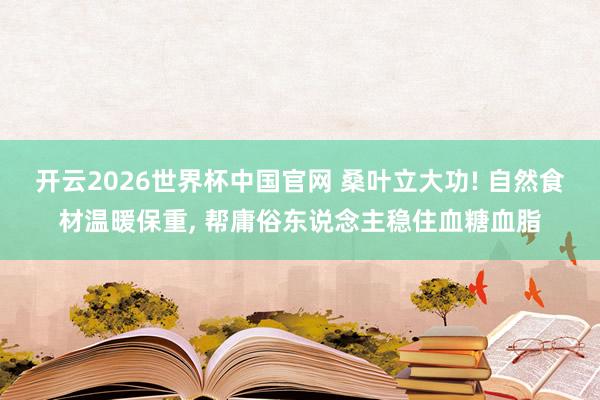开云2026世界杯中国官网 桑叶立大功! 自然食材温暖保重， 帮庸俗东说念主稳住血糖血脂