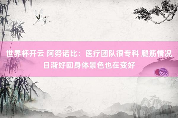 世界杯开云 阿努诺比：医疗团队很专科 腿筋情况日渐好回身体景色也在变好