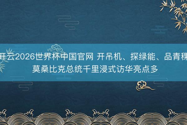 开云2026世界杯中国官网 开吊机、探绿能、品青稞 莫桑比克总统千里浸式访华亮点多